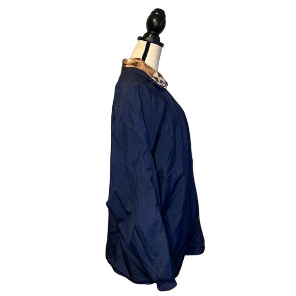Vintage Casual Club Reversible Aztec Print Jacket Full Snap Womens Sz Large Blue - Picture 5 of 8